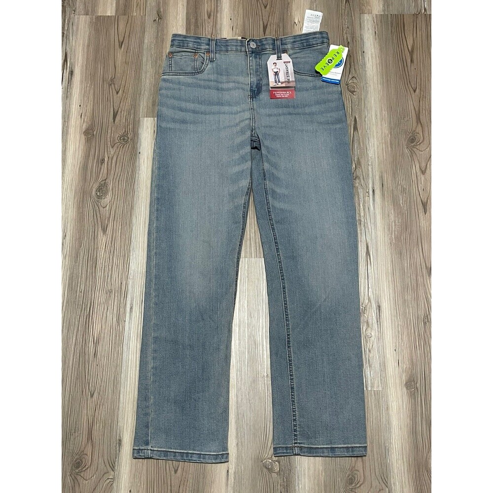 Levi's Boys Size 14 Husky 514 Straight Leg Regular Fit Stretch Light Faded Jeans
